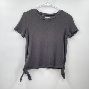 Madewell Tie-Waist T-Shirt‎ Top Textured Knit Short Sleeve Casual XS